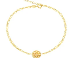 Złota bransoletka - kwiat