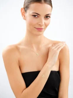 Złota bransoletka - liść