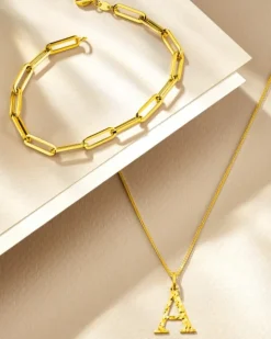 Złota bransoletka - paper clip