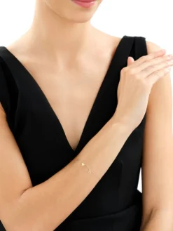 Złota bransoletka - podkowa, serca, koniczyna