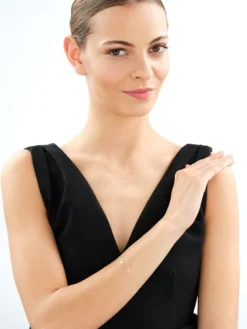 Złota bransoletka - podkowa, serca, koniczyna