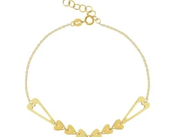 Złota bransoletka - serca