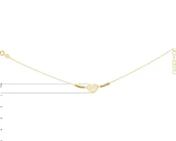 Złota bransoletka - serce