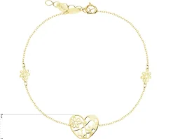 Złota bransoletka - serce
