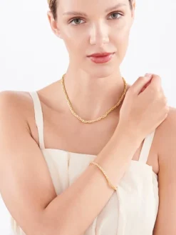 Złota bransoletka - splot królewski