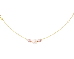 Złota bransoletka, ankier - perły