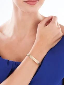 Złota bransoletka elastyczna z zapięciem