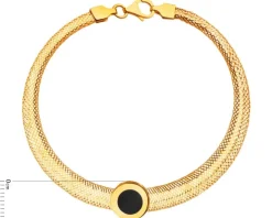 Złota bransoletka elastyczna z emalią