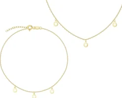 Złota bransoletka i naszyjnik - komplet - gwiazdy