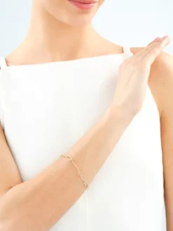 Złota bransoletka i naszyjnik - komplet - paper clip