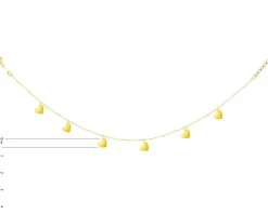 Złota bransoletka na nogę - serca