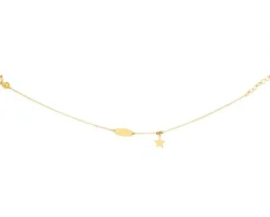 Złota bransoletka z blaszką, ankier - gwiazda