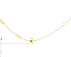 Złota bransoletka z blaszką i emalią, ankier - lama