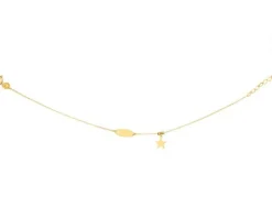 Złota bransoletka z blaszką, ankier - gwiazda