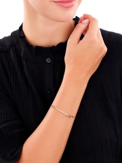 Złota bransoletka z cyrkoniami, ankier