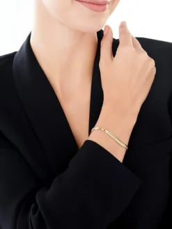 Złota bransoletka z cyrkoniami