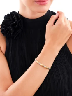 Złota bransoletka z cyrkoniami