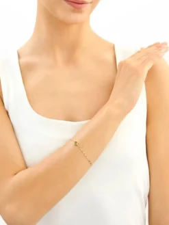 Złota bransoletka z cyrkonią