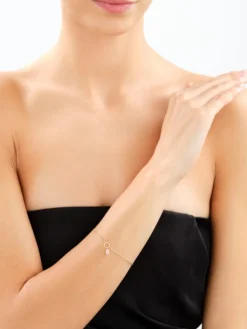 Złota bransoletka z cyrkonią