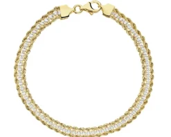 Złota bransoletka z cyrkoniami