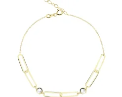 Złota bransoletka z cyrkoniami