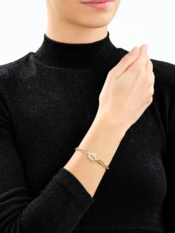 Złota bransoletka z cyrkoniami