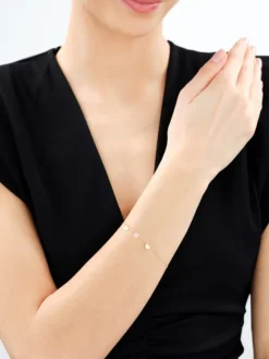 Złota bransoletka z cyrkonią - serca