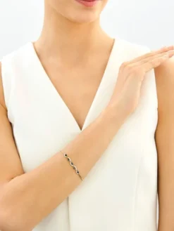 Złota bransoletka z cyrkoniami