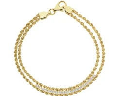 Złota bransoletka z cyrkoniami