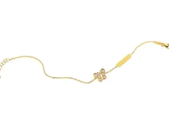 Złota bransoletka z cyrkoniami, blaszką, ankier - motyl