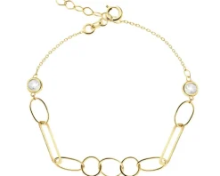 Złota bransoletka z cyrkoniami