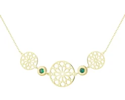 Złota bransoletka z cyrkoniami - rozety