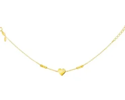 Złota bransoletka z cyrkonią, ankier - serce, kulki