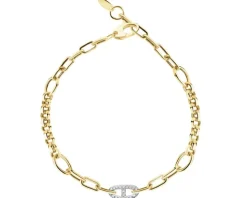 Złota bransoletka z cyrkoniami