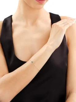 Złota bransoletka z cyrkonią