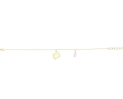 Złota bransoletka z cyrkonią - stópki