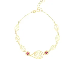 Złota bransoletka z cyrkoniami