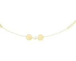 Złota bransoletka z emalią, ankier - rozety