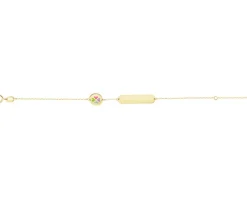 Złota bransoletka z emalią i blaszką - koniczyna