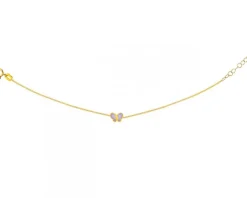 Złota bransoletka z emalią - motyl