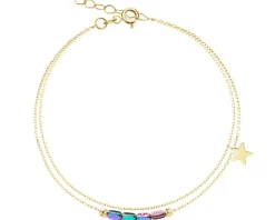 Złota bransoletka z hematytami - gwiazda