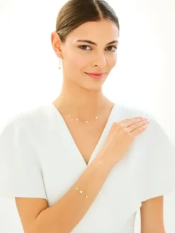 Złota bransoletka z masą perłową - koła