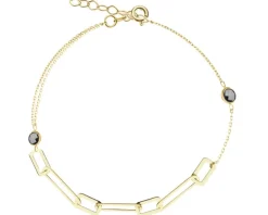 Złota bransoletka z onyksami