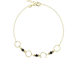 Złota bransoletka z onyksami