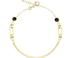 Złota bransoletka z onyksami