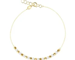 Złota bransoletka z perłami - kulki