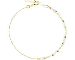 Złota bransoletka z perłami