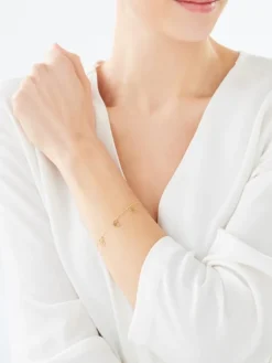 Złota bransoletka z sercami