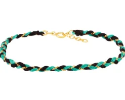 Złota bransoletka z włóknem