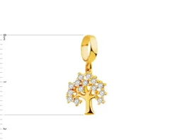 Złota zawieszka z cyrkoniami beads - drzewko